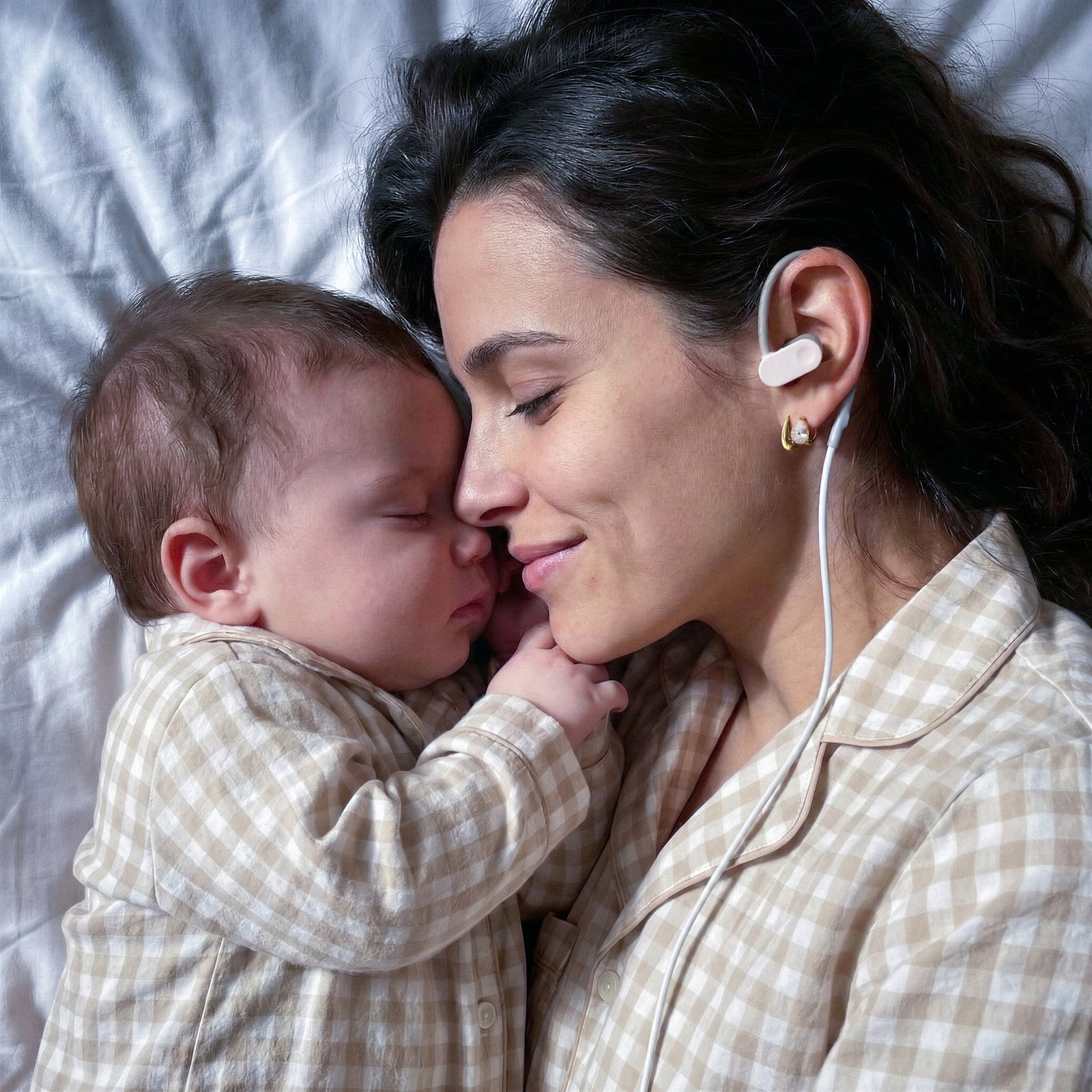 Mother resting with newborn